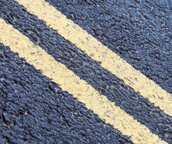 yellow Lines on road surface